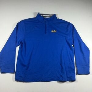 UCLA Bruins 1/4 Snap Button Long Sleeve Henley Sweater Mens L VTG Champion Y2k